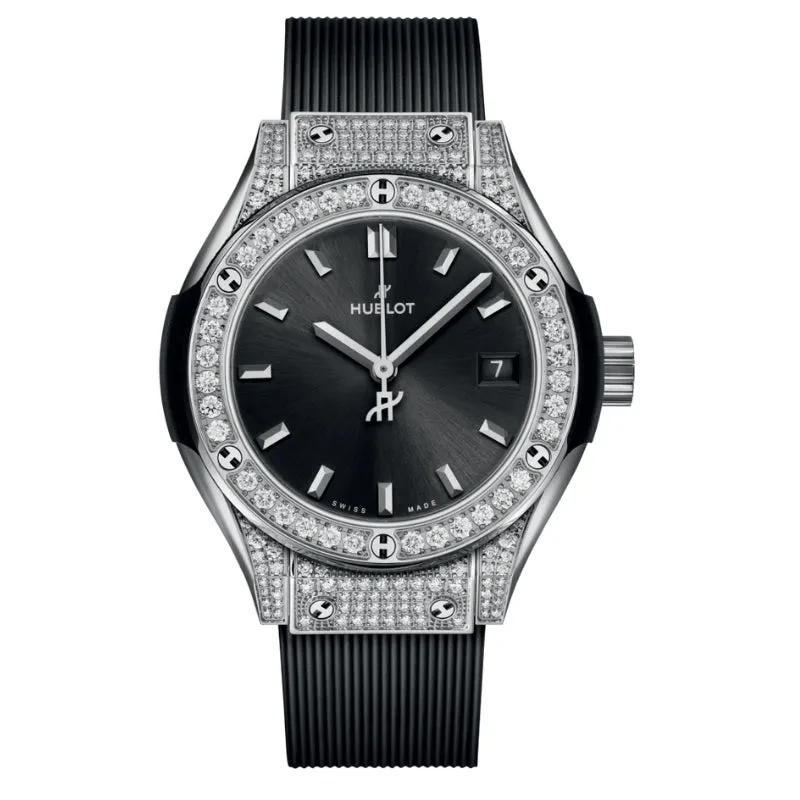 Hublot Platinum Pavé 29mm - 591.NX.1470.RX.1604 Watch - Dubai Elegance Hublot Platinum Pavé 29mm - 591.NX.1470.RX.1604 Watch - Dubai Elegance