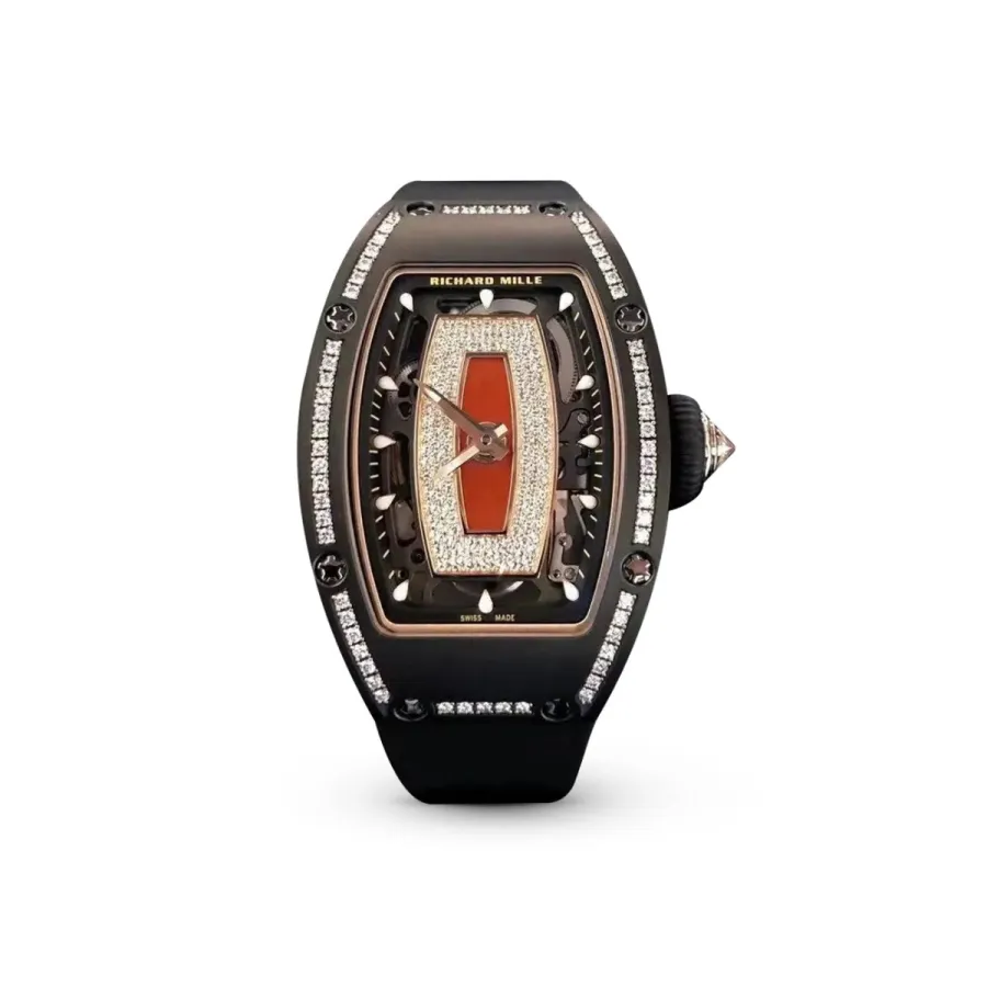 RM07-01 Black Ceramic 1 Row Platinum Diamonds (Red Lips) Watch - Dubai Elegance RM07-01 Black Ceramic 1 Row Platinum Diamonds (Red Lips) Watch - Dubai Elegance