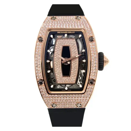 RM07-01 Original Silver Full Set Platinum Diamonds (Black Lips) Watch