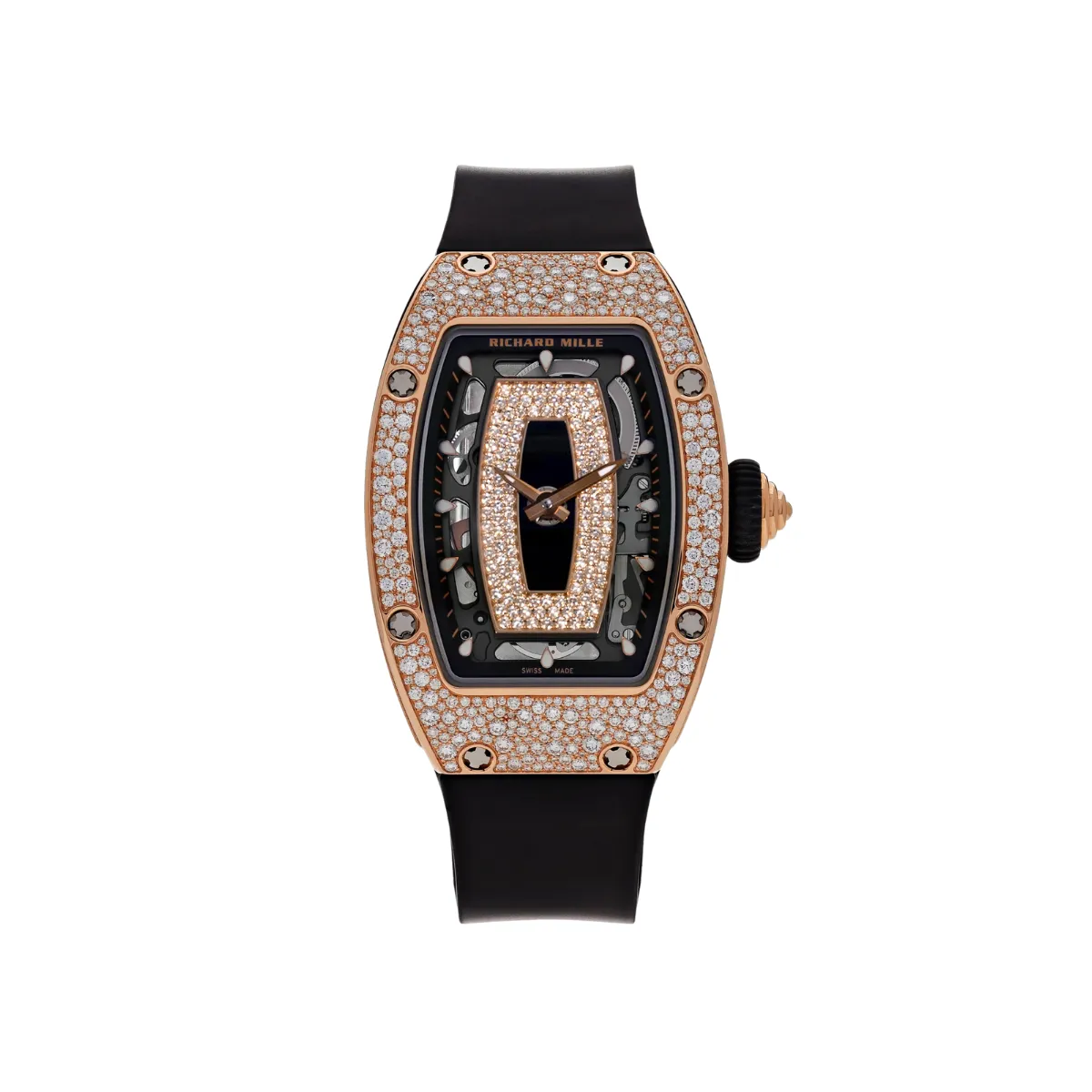 RM07-01 RG Snow Set Black Lips Watch - Dubai Elegance RM07-01 RG Snow Set Black Lips Watch