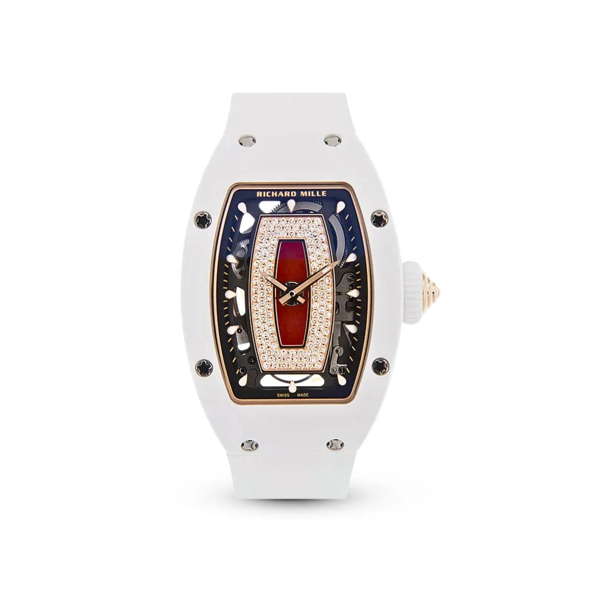 RM07-01 White Ceramic (Red Lips) Watch - Dubai Elegance RM07-01 White Ceramic (Red Lips) Watch