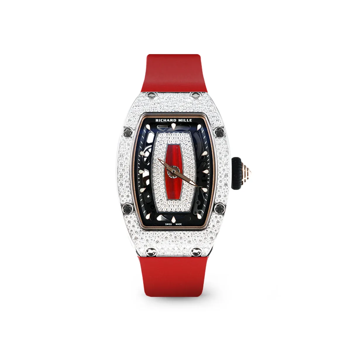 RM07-01 White Gold Snow Set Diamonds (Red Lips) Watch - Dubai Elegance RM07-01 White Gold Snow Set Diamonds (Red Lips) Watch - Dubai Elegance