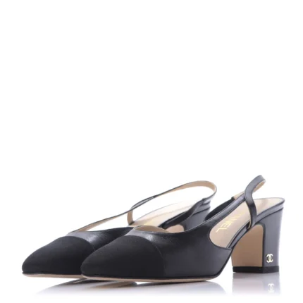 Chanel Goatskin Grosgrain Cap Toe CC Slingback Sandals in Dubai UAE