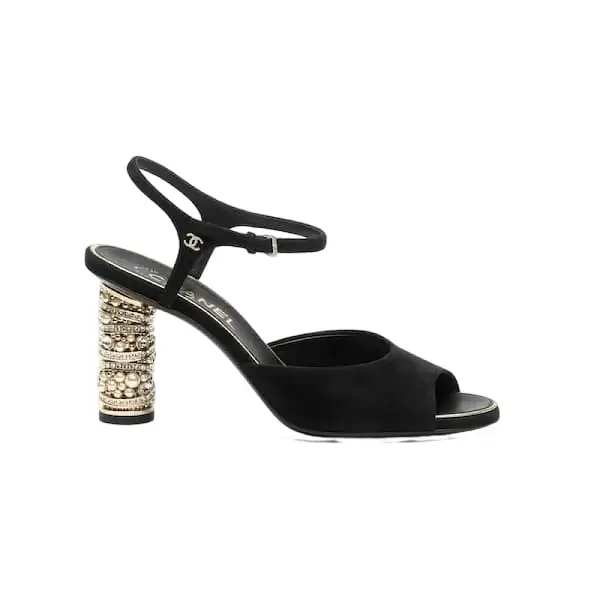 Chanel Women's Luxury Sandal, Elegant Evening Sandal with Rhinestone Heel in Dubai UAE Chanel Women's Luxury Sandal, Elegant Evening Sandal with Rhinestone Heel in Dubai UAE