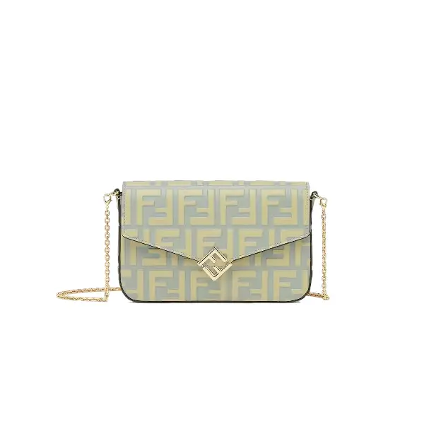 FF Diamonds Wallet On Chain Green leather wallet FF Diamonds Wallet On Chain Green leather wallet