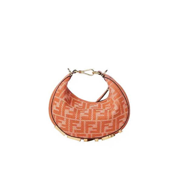 Fendi Graphy Mini Orange denim-effect FF jacquard mini-bag Fendi Graphy Mini Orange denim-effect FF jacquard mini-bag
