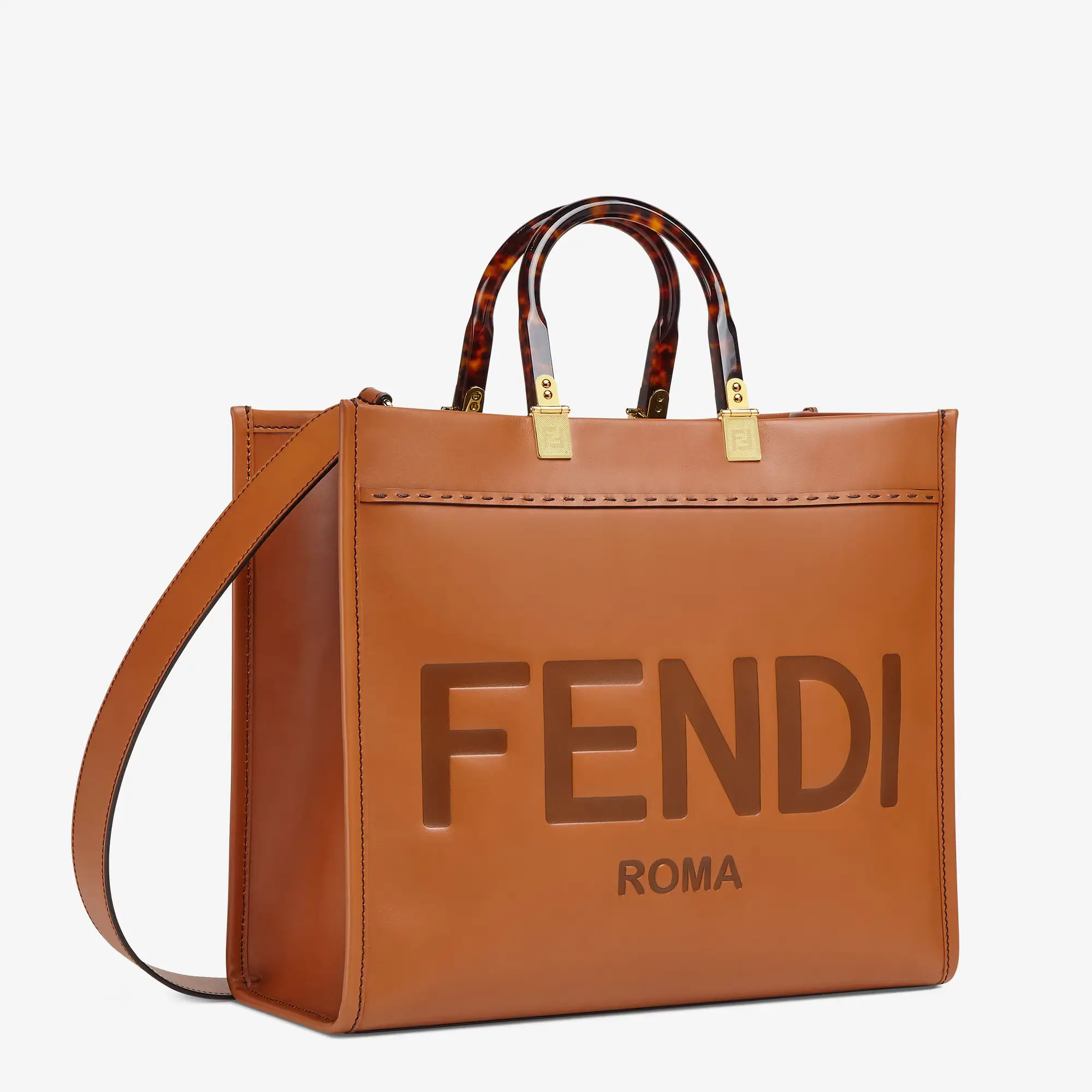 Fendi Sunshine Medium Brown calf leather bag
