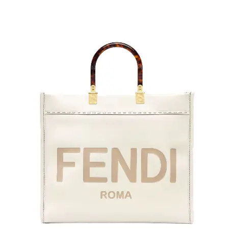 Fendi Sunshine Medium White leather shopper