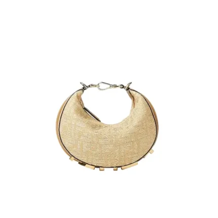 Fendigraphy Mini Jacquard fabric mini-bag with raffia FF