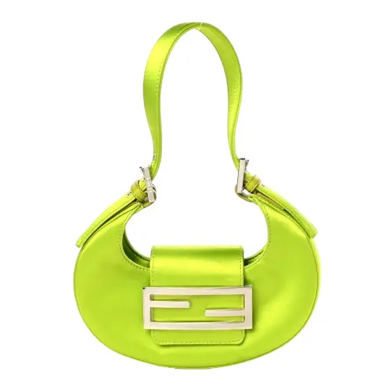Mini Cookie Acid green satin mini-bag Mini Cookie Acid green satin mini-bag
