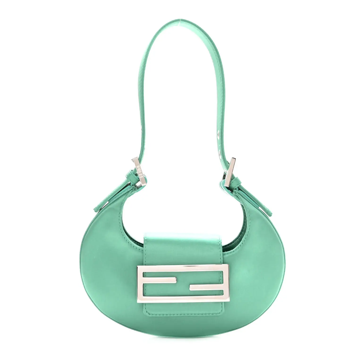 Mini Cookie Turquoise satin mini-bag
