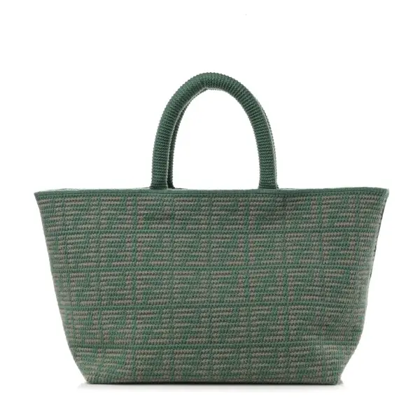 Shopper Bag Large Green cashmere bag