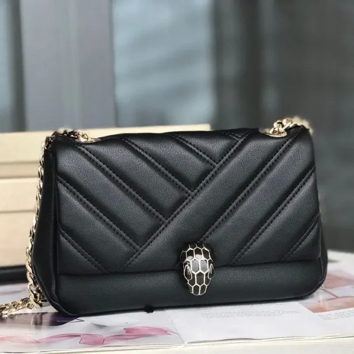 Bvlgari Quilted Leather Small Serpenti Cabochon Shoulder Bag in Dubai UAE