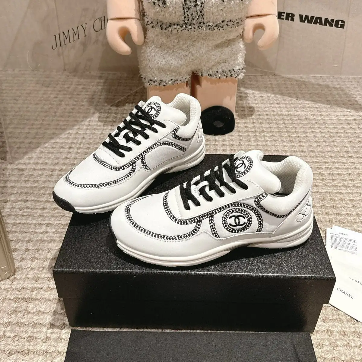 Chanel Tricolor Leather and Mesh CC Low Top Sneakers in Dubai UAE Chanel Tricolor Leather and Mesh CC Low Top Sneakers in Dubai UAE