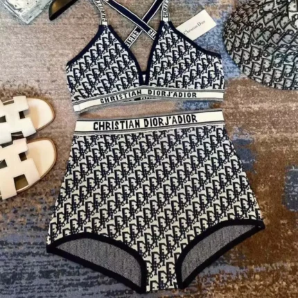 Christian Dior-Inspired Luxury Bikini – Sexy Designer Print Swimwear for Fashion-Forward Women in Dubai UAE