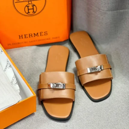 Hermès Women’s Gulia Sandals – Kelly Buckle Detail with Flat Sole Elegance in Dubai UAE