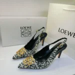 Loewe Slingback Heels – Anagram Logo Pattern with Tone Embellishment in Dubai UAE