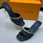 Louis Vuitton Archlight Slingback Pumps – Denim Monogram with Clear Curved Heel in Dubai UAE