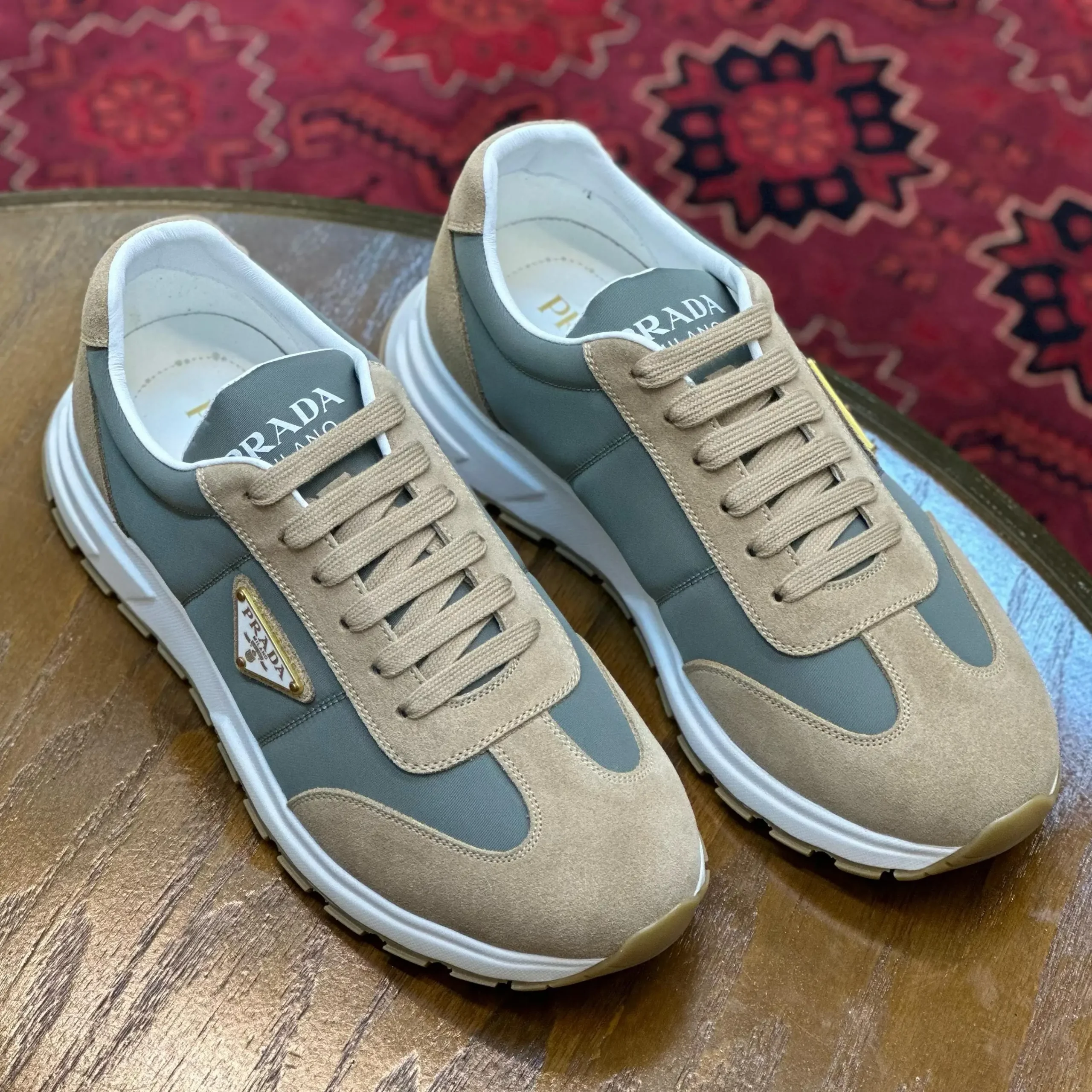 Prada Re-Nylon Gabardine Prax Sneakers – Dark Blue with White Sole & Prada Logo in Dubai UAE