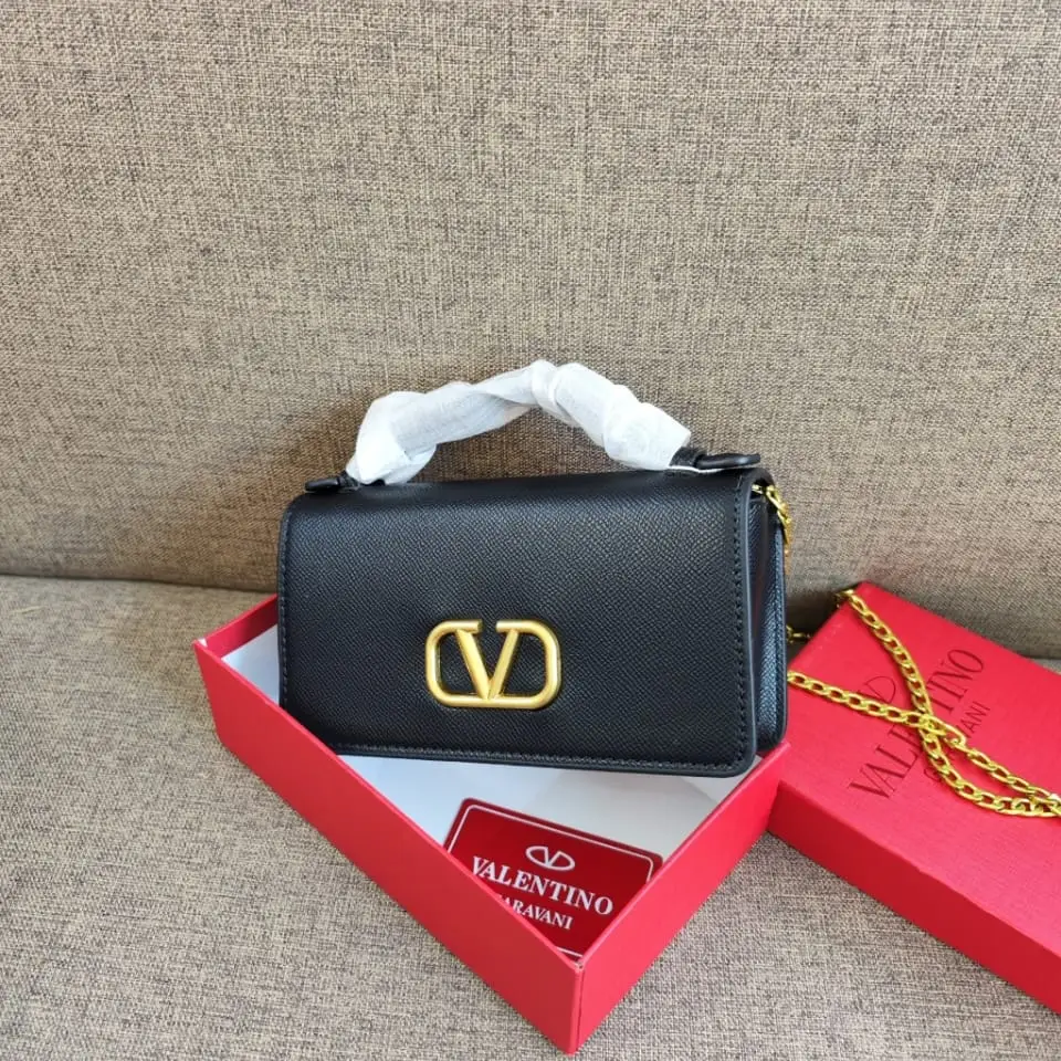 Valentino Garavani V Logo Chain Grain Calfskin Small Bag in Dubai UAE Valentino Garavani V Logo Chain Grain Calfskin Small Bag in Dubai UAE