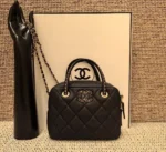 Chanel AS5300 Mini Bowling Bag – Quilted Leather Luxury Handbag with Chain Strap in Dubai UAE