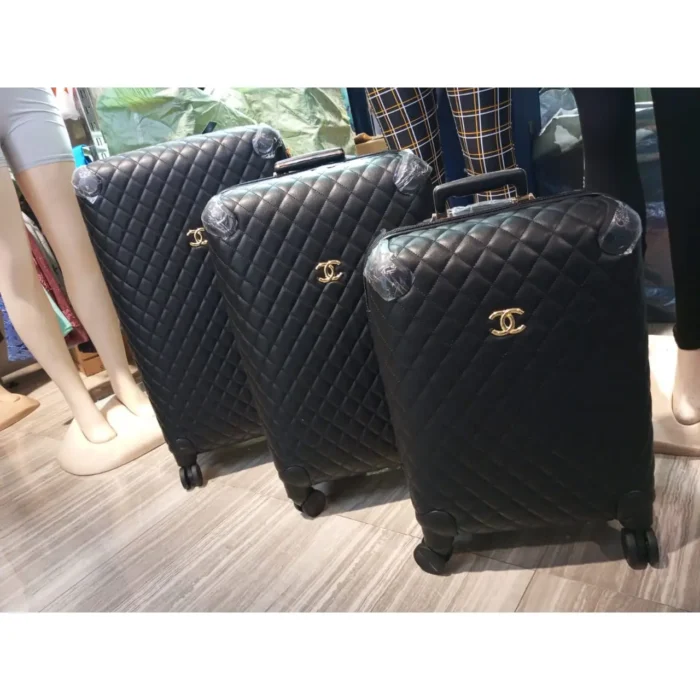 Chanel Luggage – Iconic Quilted Black Suitcases with Signature CC Logo in Dubai UAE