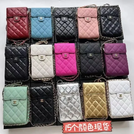Chanel Quilted Phone Bags – Available in 15 Stunning Colors with Iconic CC Logo in Dubai UAE