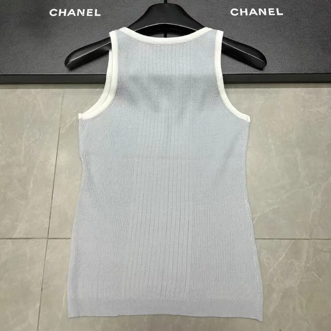 Chanel Ribbed Cotton Tank Top – Iconic Sleeveless Designer Blouse in Dubai UAE Chanel Ribbed Cotton Tank Top – Iconic Sleeveless Designer Blouse in Dubai UAE