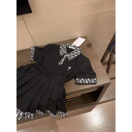Christian Dior Dress with Iconic Oblique Collar and Cuff Detailing in Dubai UAE