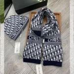 Christian Dior Oblique Knitted Scarf – Luxury Wool & Cashmere Designer Wrap in Dubai UAE