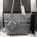 Dior Book Tote Bag with Oblique Pattern & Pouch – Luxury Designer Handbag in Dubai UAE