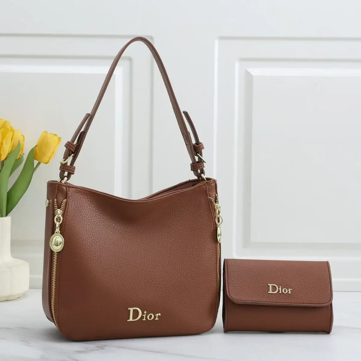 Dior Brown Leather Saddle Hobo Bag with Matching Wallet – Iconic Style & Timeless Luxury in Dubai UAE Dior Brown Leather Saddle Hobo Bag with Matching Wallet – Iconic Style & Timeless Luxury in Dubai UAE