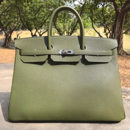 Hermes Birkin 35 Handbag in Green – Iconic Structured Tote with Lock & Clochette in Dubai UAE
