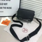 Hermès Geta Black Bag – Chevre Mysore Leather with Palladium Hardware & Adjustable “H” Clasp in Dubai UAE