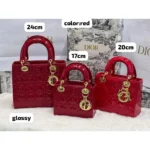 Lady Dior Handbags in Red Patent Leather – Iconic Elegance in 17cm, 20cm & 24cm Sizes in Dubai UAE