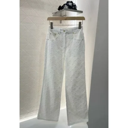 Louis Vuitton Monogram Fil Coupé Wide-Leg Jeans – Luxury Designer Denim in Dubai UAE