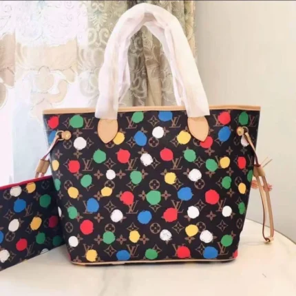 Louis Vuitton Neverfull MM x Yayoi Kusama – Limited Edition Monogram Tote with Signature Dots in Dubai UAE