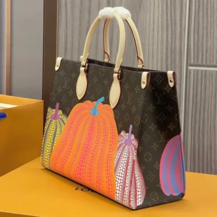 Louis Vuitton x Yayoi Kusama OnTheGo MM Tote Bag – Monogram Canvas with Signature Pumpkin Print in Dubai UAE