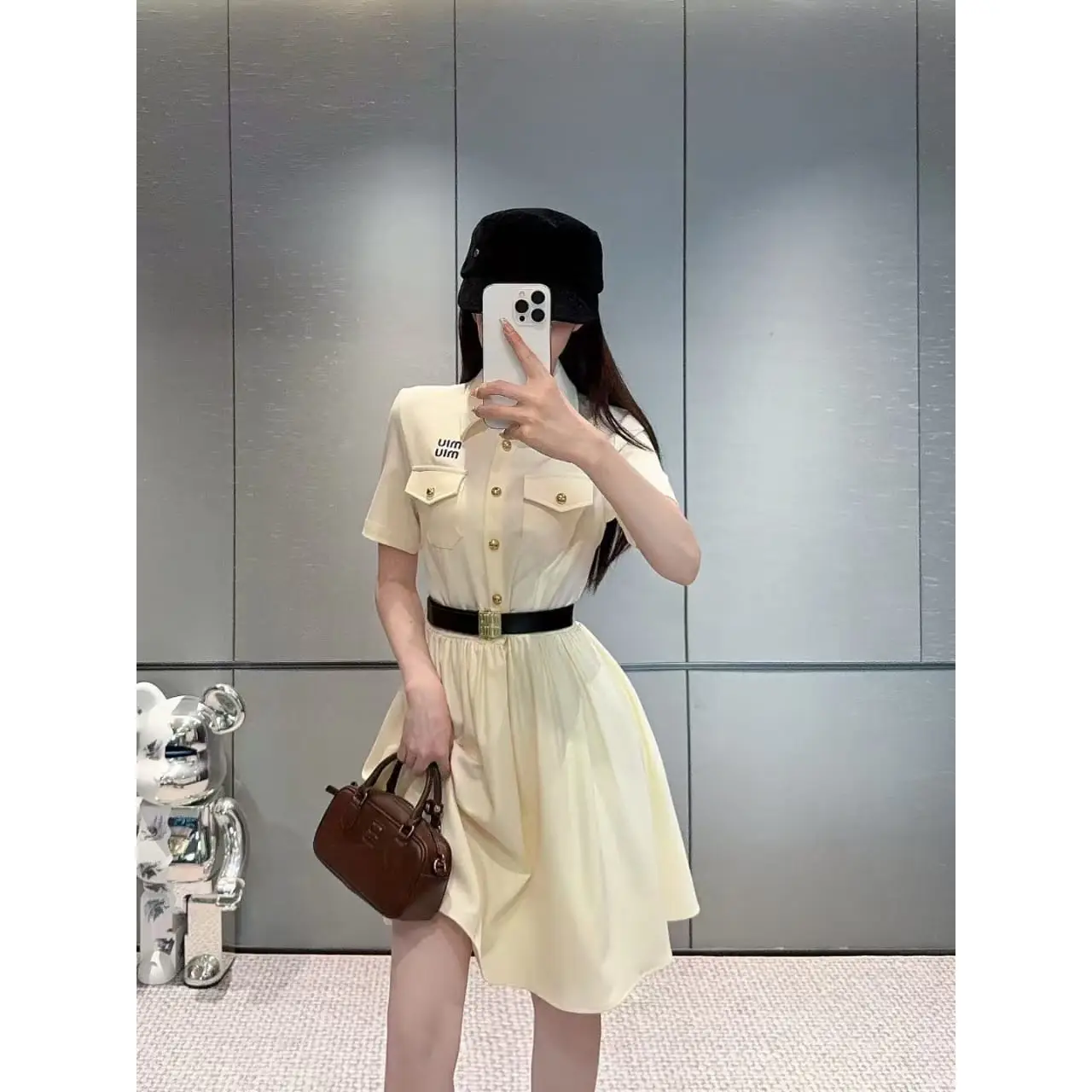 Premium A-Line Collar Dress – Short Shirt Dress with Belt & Logo Detail in Dubai UAE Premium A-Line Collar Dress – Short Shirt Dress with Belt & Logo Detail in Dubai UAE