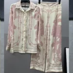 Versace Silk Two-Piece Set – Patterned Shirt & Wide-Leg Pants Ensemble in Dubai UAE